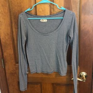 Striped Long Sleeve Crop Top
